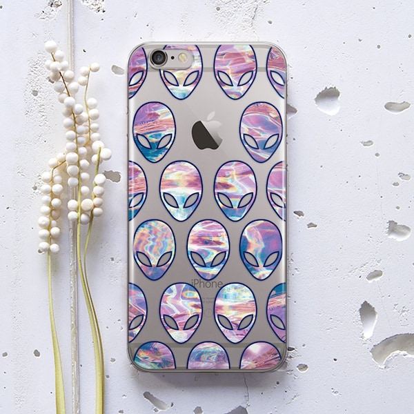 Aliens iPhone X XS Max XR Case iPhone SE Pixel 3a Alien Head Phone Case Samsung S10 S9 S8 Plus Galaxy iPhone 7 Plastic Case iPhone 5C WC1110