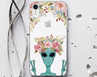 Alien iPhone X Case Area 51 iPhone 8 PLus Case Flowers Alien iPhone XS Case Storm Area 51 iPhone XR Case iPhone 8 Case iPhone 7 Case WC1206