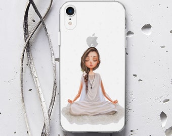 Cute Girl iPhone 13 Pro Case Silicone iPhone 13 Pro Max Case Meditation iPhone 13 Case iPhone 12 Pro Max iPhone 12 Case iPhone 12 Pro WC1555