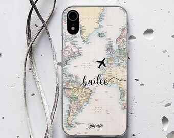 Map iPhone 13 Pro Max Clear Case World Map iPhone 13 Pro Soft Case Your Name iPhone 13 Case iPhone 12 Cover iPhone 12 Pro Max Case WC1557