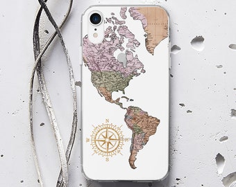 World Map iPhone 13 Pro Case Thin iPhone 13 Case  iPhone 13 Pro Max Case For Men Compass iPhone 12 Case Cute iPhone 12 Pro Max Case WC1556