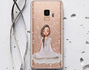 Yoga Galaxy S21 Ultra Clear Case Meditation Samsung Note 20 Ultra Soft TPU Cover Cute Girl Samsung Note 20 Case S21 Plus Samsung Case WC1555