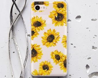 Clear Pixel 4 XL Case Sunflower Print Design Google Pixel 4 Case Flowers Pixel Case Google Pixel XL Case Protective Phone Gift Case WC1109