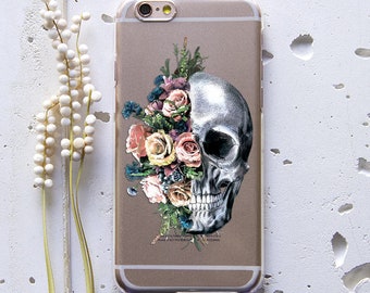 Skull iPhone XS Max XR 7 Plus Case Floral iPhone 8 Plus Case iPhone X Case iPhone 6s Case iPhone 6 Plus Case Skull Phone Case 5s WC1260