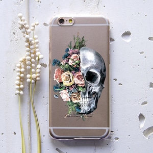 Skull Flower iPhone XR XS Max 8 Case iPhone 6 Plus Case iPhone 6 Case Phone 7 Case for Samsung Galaxy S6 Case iPhone SE Case iPhone X WC1260