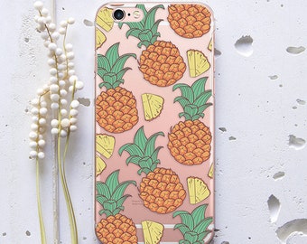 Pineapple iPhone XS Max XR 7 Plus Case iPhone 6 Case Cute iPhone X Case Clear iPhone 6s Case Funny iPhone 8 Case Samsung Galaxy S9  WC1156