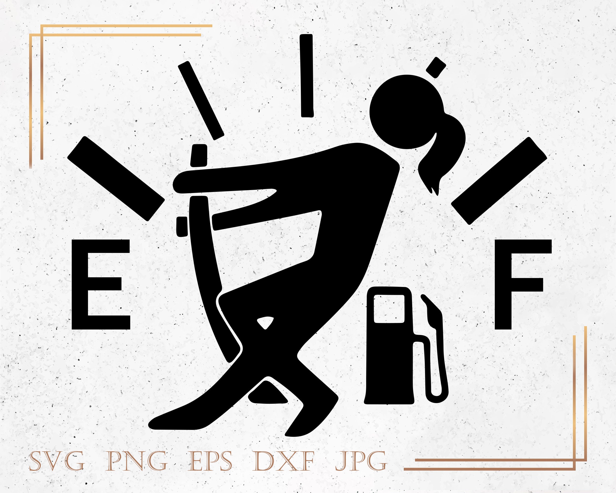 Empty Gas Tank Svg Girl Svg Gas Station Silhouette Decal Etsy Hong Kong