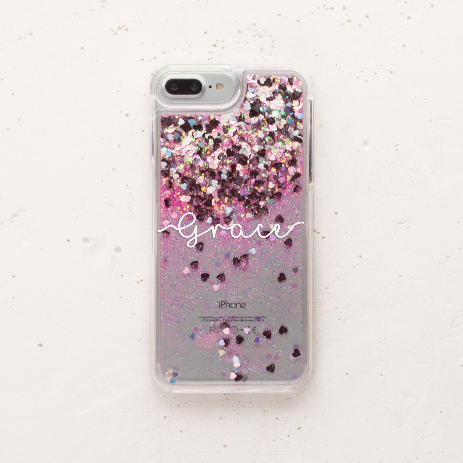Golden Glitter Iphone X Case Hearts Iphone 7 Plus Case Stars Etsy