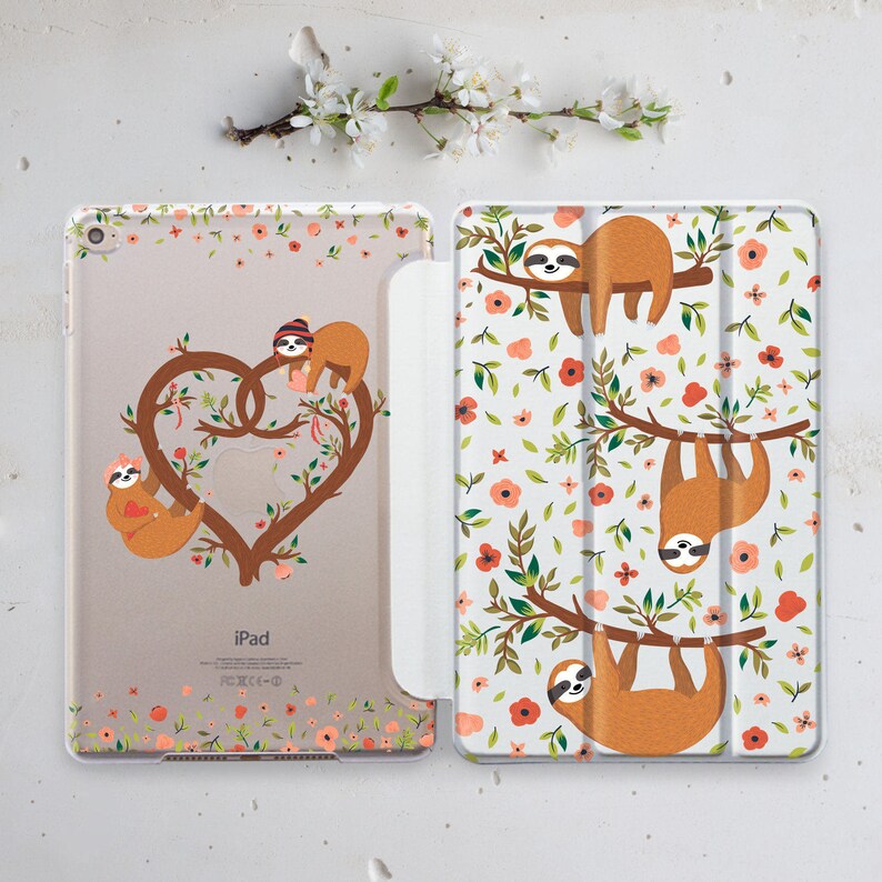 Sloth Floral iPad 11.4 Clear Case Animal Tablet Stand iPad Air 3 Sloth Floral iPad 11.4 Clear Case Animal Tablet Stand iPad Air 3