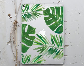 Monster iPad 10.2 2019 Case Clear Palm Leaves iPad 10.2 Case Flowers iPad 10.2 Clear Case Girly iPad Protective Case iPad Gift Case WC4060