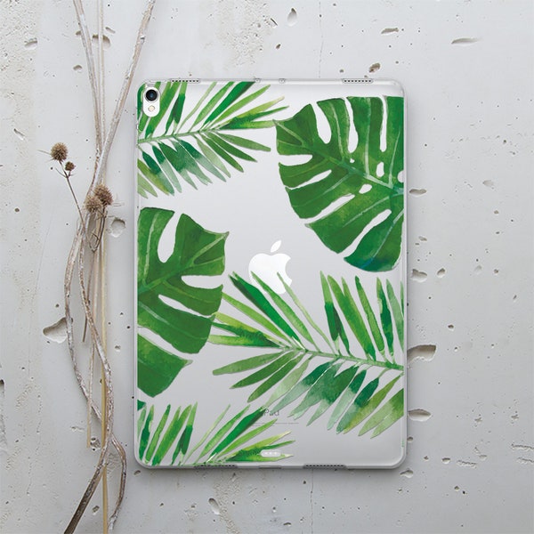 Monstera Print iPad Pro 10,5 Zoll Tablet Hülle Tropical iPad 3 Cover Pro 12.9 2017 Case Clear iPad 6 Cover Palm Leaves iPad Air 3 Case WC4060