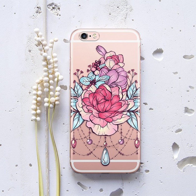 Floral iPhone 11 Case Clear iPhone 11 Pro Max Case Flower Etsy