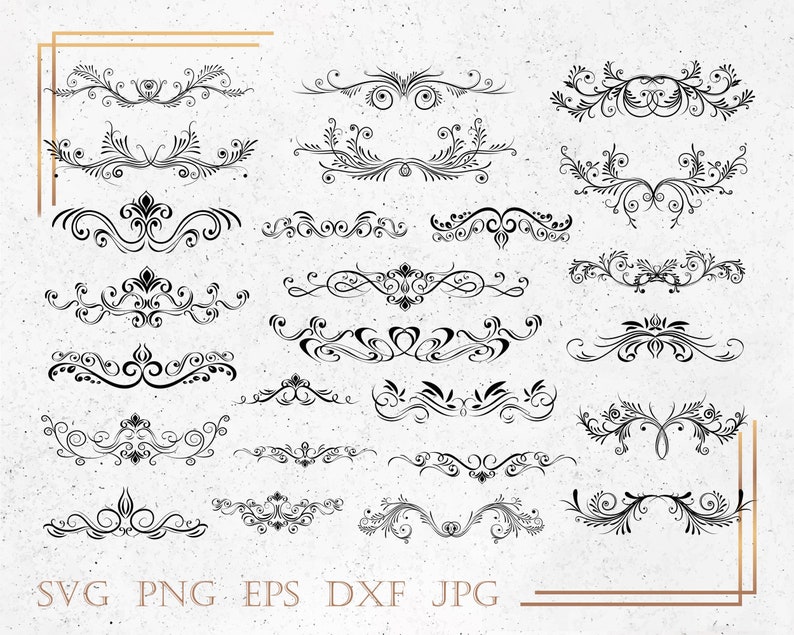 Lines Svg Line Svg Flourish Svg Floral Svg Dividers Svg Svg Bundle Wedding Svg Ornament Svg Branch Svg Decorative Line Svg Cricut PP6154 image 1