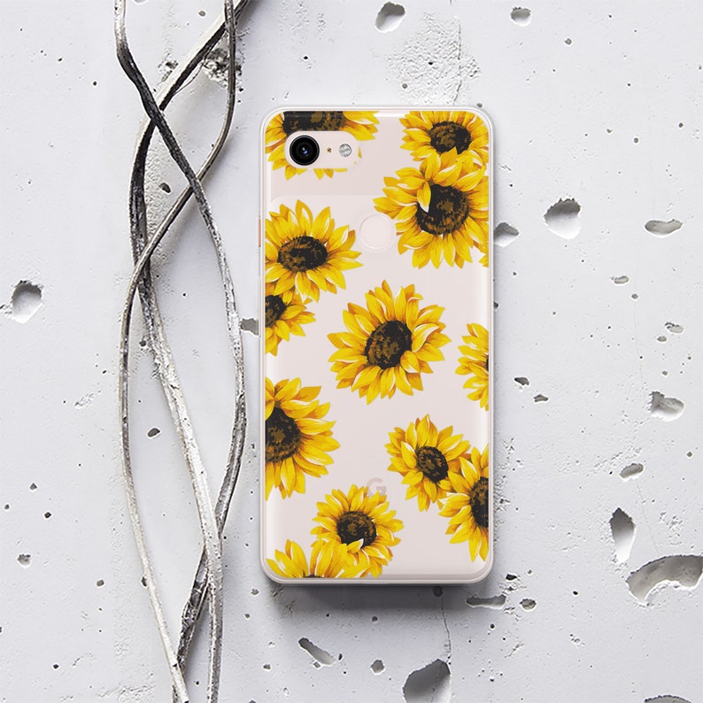 Sunflower Google Pixel 3a 3 XL Case Turquoise Google Pixel 2 Case Sea Google Pixel XL Case Silicone Google Pixel Cover Pixel Gift WC1109 