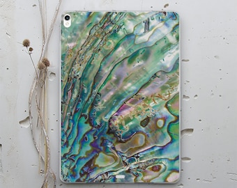 Green Marble iPad 10.2 2019 Case Abalone Print iPad 10.2 Case Shell iPad 10.2 Hard Case Art Stone iPad Protective Case iPad Gift Case WC4215