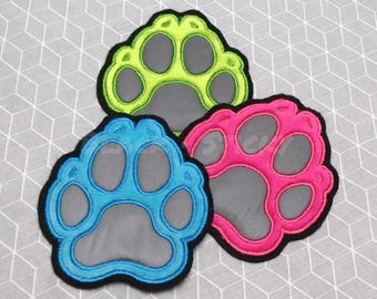 Embroiderd Soft Minky Reflex Canine Paw Patch