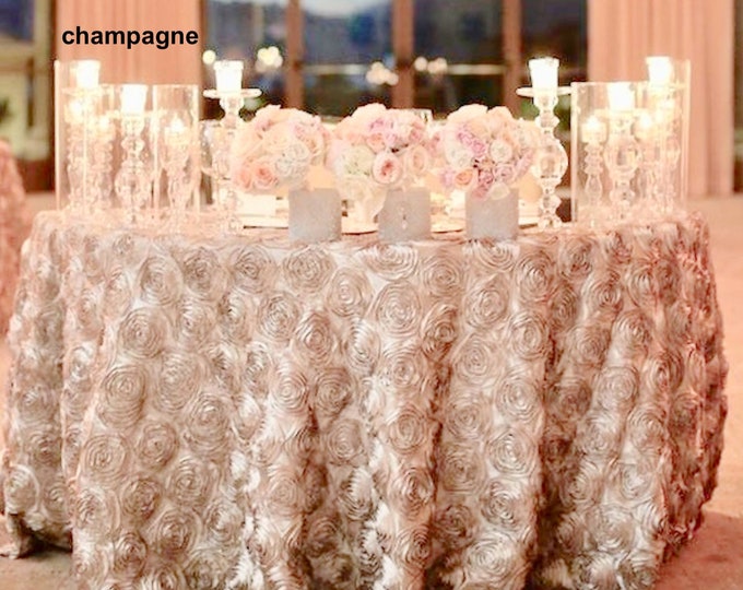 Rosette table cloth, wedding, wedding decor, rosette tablecloth, table runner, table overlay, wedding tablecloth, table cloth, cake table