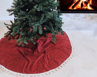 Velvet Tree skirt, Christmas tree skirt, red velvet tree skirt, red velvet, Christmas decor, home decor, holiday, red tree skirt, Christmas