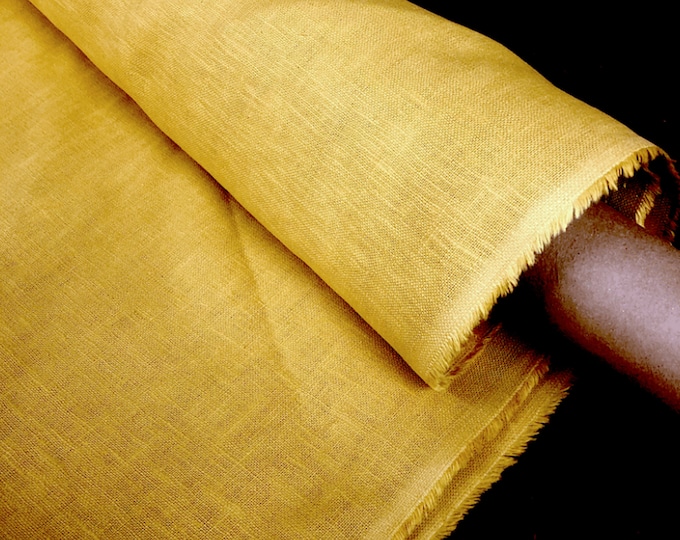 Linen Fabric by the Yard, Linen Fabric, Mustard Yardage, Per Yard, Fabric Per Yard, Upholstery, Curtain, Crafts, Red, Yellow, Meter, Natural