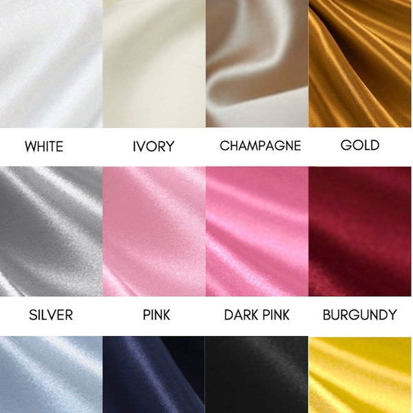 Matte Satin Lamour Sample, Satin Color Swatch, Custom Satin Curtains Color Selection