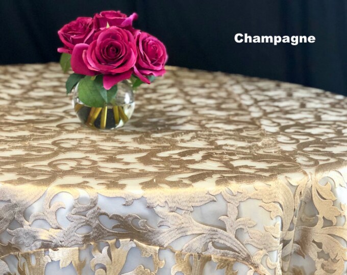 Lace tablecloth, table runner, table overlay, Wedding tablecloth, cake table, wedding decor, sweetheart tablecloth, gold sweetheart table