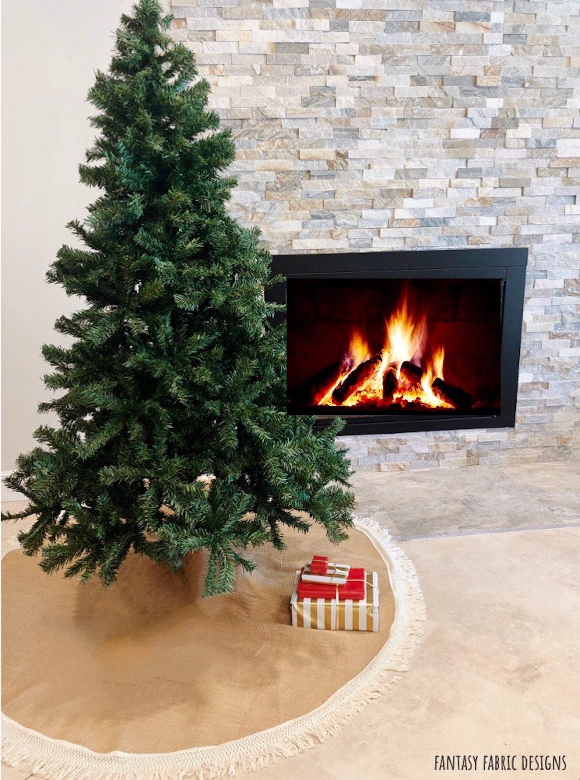 Fringe Tree skirt, Christmas tree skirt, tree skirt, burlap Christmas