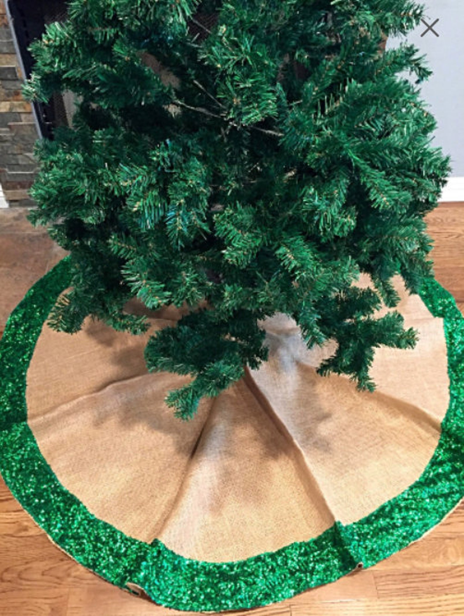 Christmas Tree Skirt Silver Sequin Tree Skirt Burlap Tree Etsy