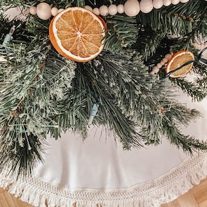 Fringe Tree skirt, Christmas tree skirt, tree skirt, burlap Christmas tree skirt, burlap tree skirt, Christmas decor, tree skirt, burlap image 5