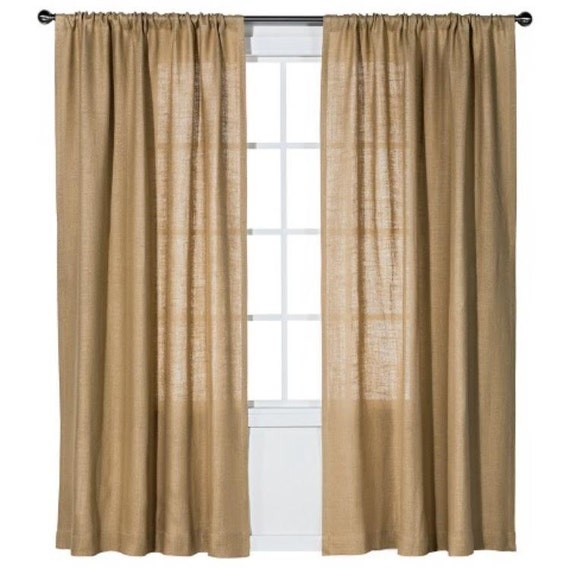 Burlap Curtain Curtains Burlap Drapes Drapery Burlap Etsy