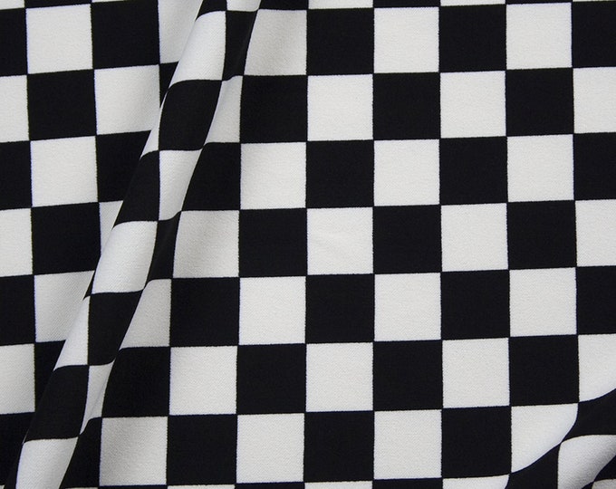 Black and White Checkers Fabric, Checkers Cotton, Fabric by the Yard, Poly Cotton, 60" Wide, Cotton Yardage, Per Yard, Non Stretch