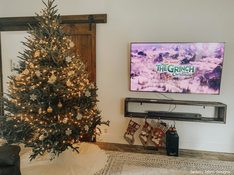 Fringe Tree skirt, Christmas tree skirt, tree skirt, burlap Christmas tree skirt, burlap tree skirt, Christmas decor, tree skirt, burlap image 7