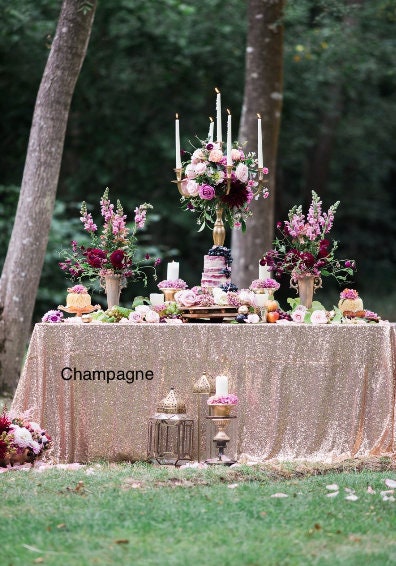 TRLYC 50 85 Rose Gold Sequin Table Cloth Luxurious Sequin Overlay for Wedding 50*85 TRLYC 50 85 Rose Gold Sequin Table Cloth Luxurious Sequin Overlay for Wedding 50*85