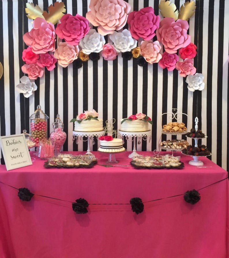 Wedding backdrop curtain Backdrop black and white striped Etsy