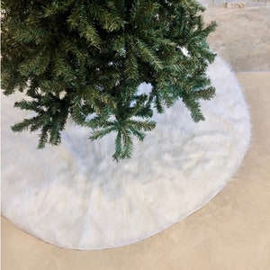 White Christmas Tree Skirt Tree Skirt Faux Fur Christmas - Etsy