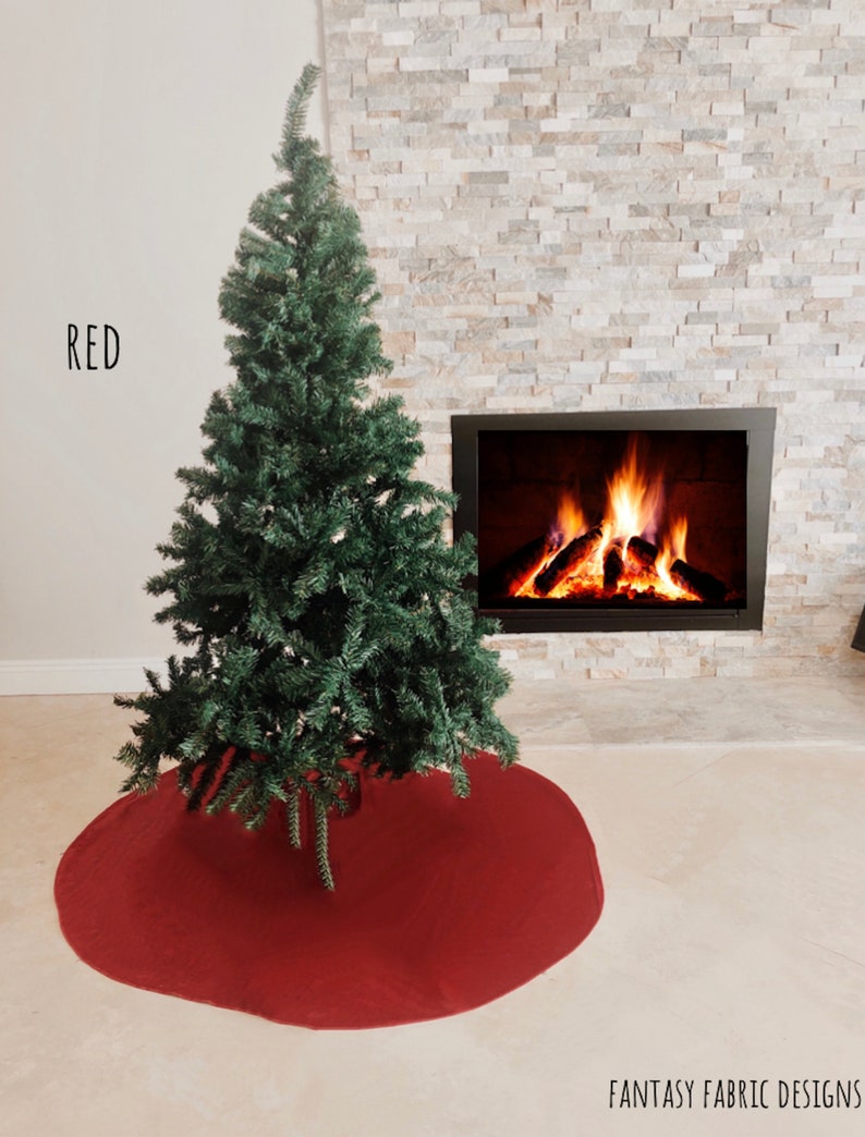 Velvet Tree skirt, Christmas tree skirt, red velvet tree skirt, red velvet, Christmas decor, home decor, holiday, red tree skirt, Christmas image 1
