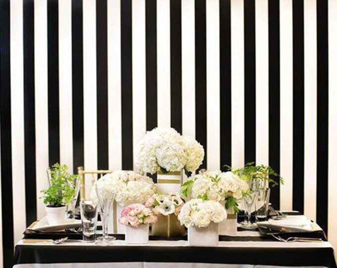 Photo backdrops, striped photo backdrop, photo booth backdrop, black and white striped, cotton stripped, modern backdrop, navy and white