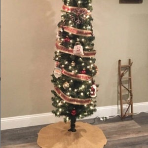 Burlap Christmas tree skirt, Christmas tree skirt, burlap, rustic holiday decor, home decor,60 inches diameter, christmas decor, tree skirt, image 5