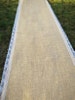 burlap aisle runner, burlap wedding aisle runners, aisle runner, burlap and lace aisle runner, wedding decor, rustic, lace, ivory, SALE 