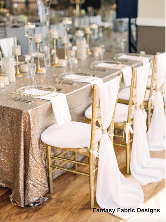 SALE 50 Chiffon Sashes Chair Sash White Chiffon Chiavari Chair