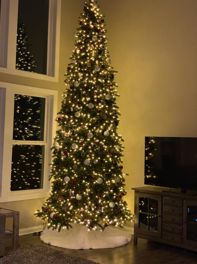 White Christmas Tree Skirt Tree Skirt Faux Fur Christmas Etsy