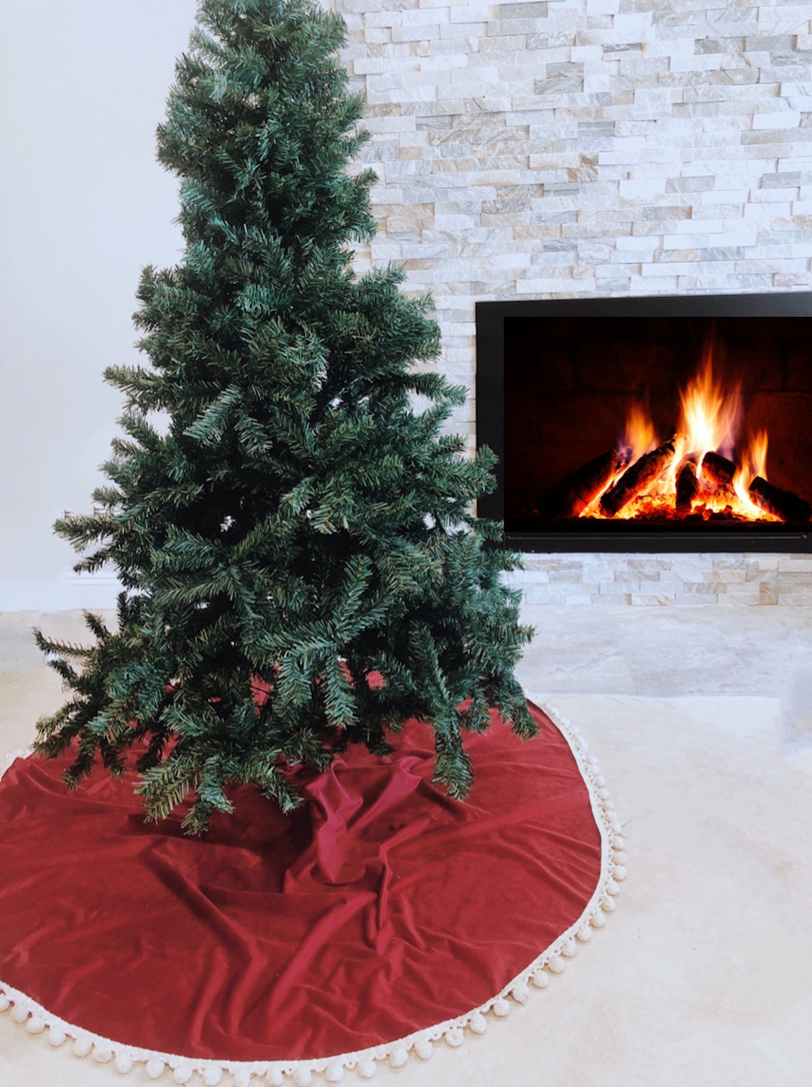 Velvet Tree Skirt Christmas Tree Skirt Red Velvet Tree Etsy