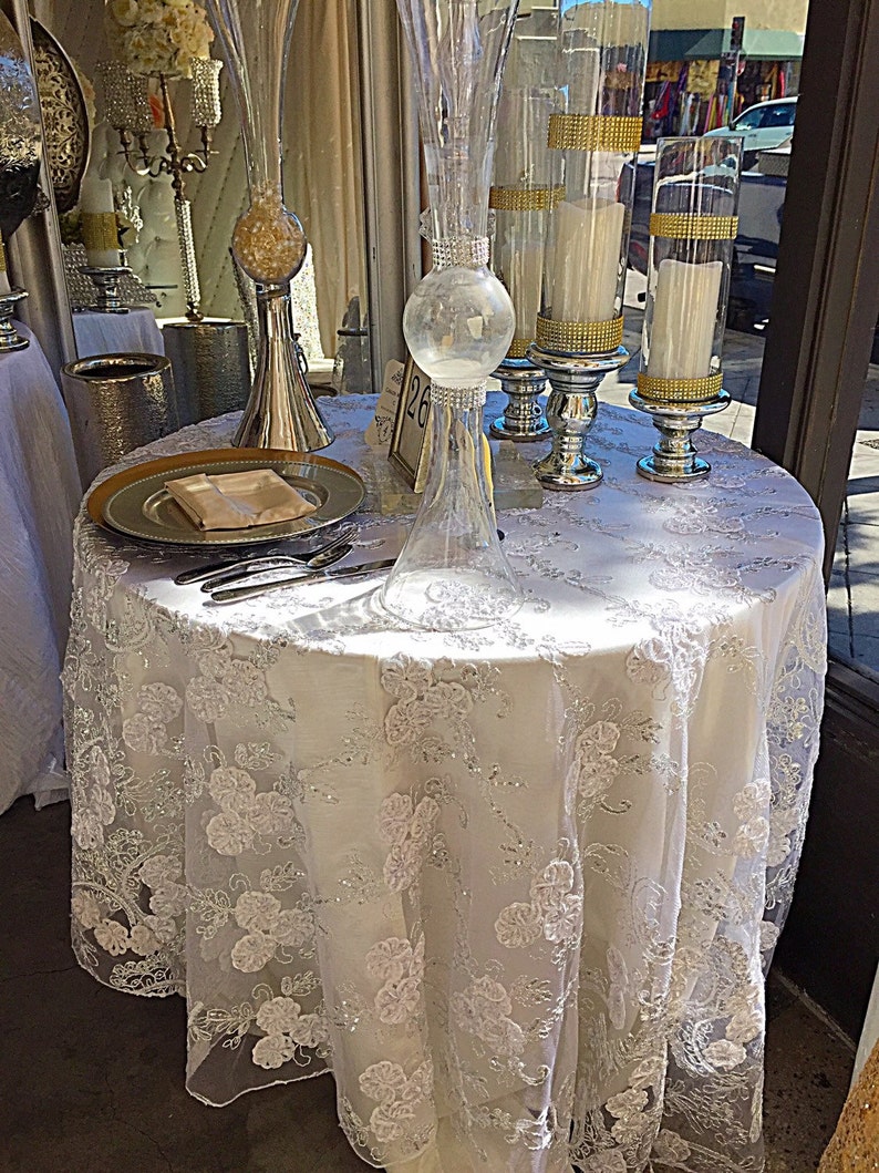 Table Overlay Lace Table Overlay Wedding Tableclothtable Etsy