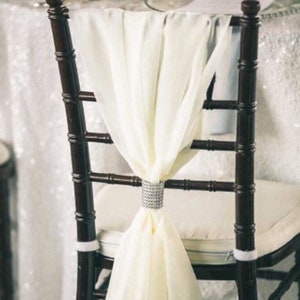 SALE 50 Chair Sashes, wedding decor, wedding, chair covers, chair sash, chiffon chair sash, wedding chair covers, chiavari chair cover, sash image 8