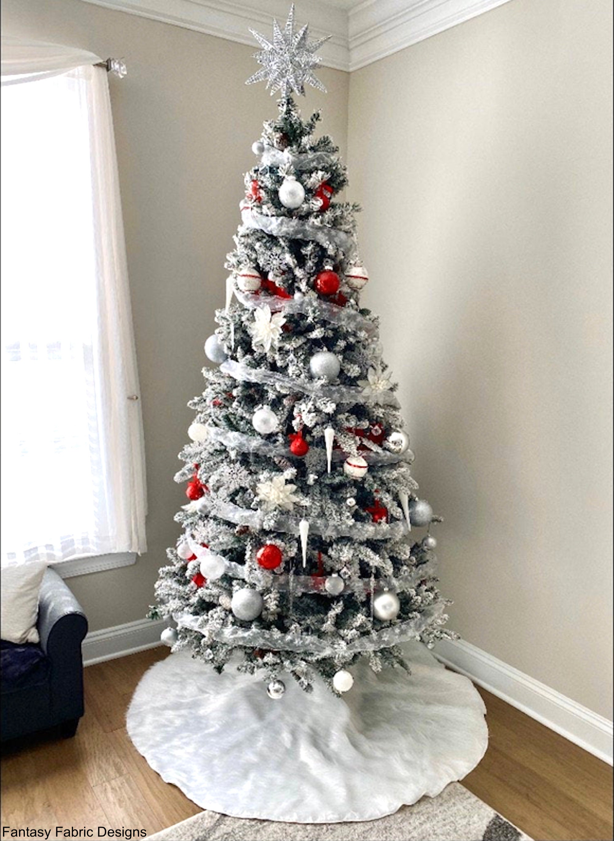 Plain White Christmas Tree Skirt 