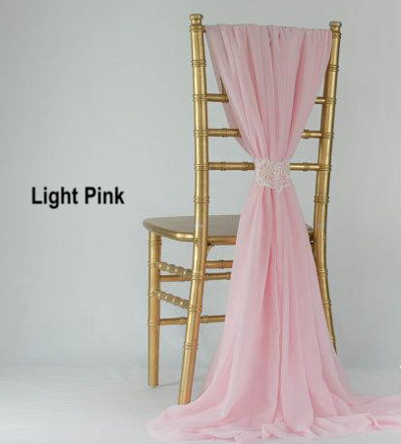 SALE 50 Chair Sashes, wedding decor, wedding, chair covers, chair sash, chiffon chair sash, wedding chair covers, chiavari chair cover, sash image 2