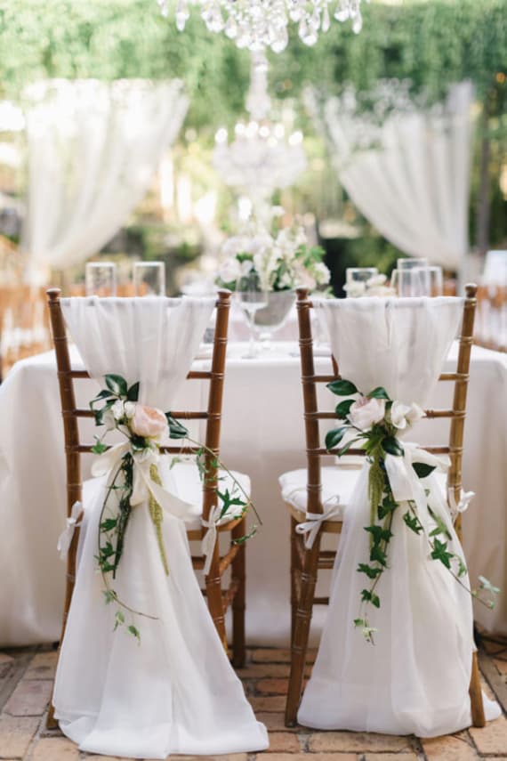 SALE 50 Chair Sashes, White Chiffon Chiavari Chair Cover Sash With  Rhinestone Ring Wrap, Blush Chair Cover, Wedding Reception, Bridal Party 