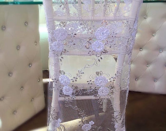 SALE 10 Chair Sashes, wedding decor, wedding, chair covers, chair sash, chiffon chair sash, wedding chair covers, chiavari chair cover, sash