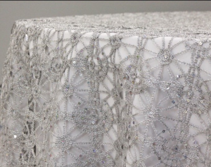 RU115D Unique Wedding 60*390cm white champagne lace table