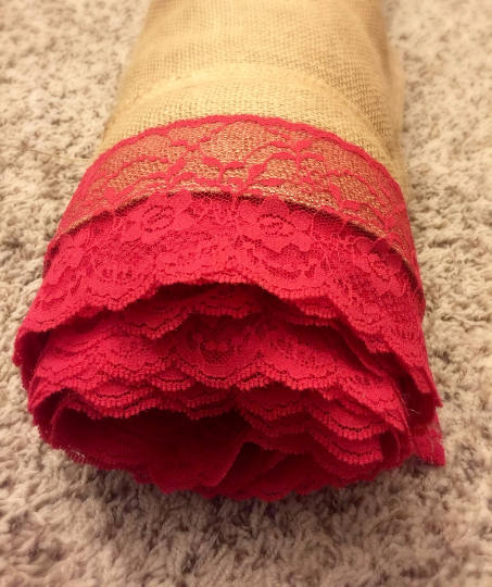 burlap and lace aisle runner