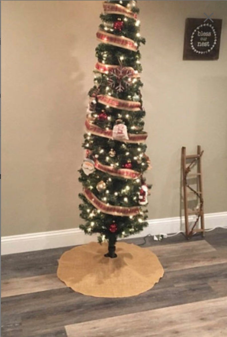 Burlap Christmas Tree Skirt Tree Sack Christmas Tree Skirt Etsy